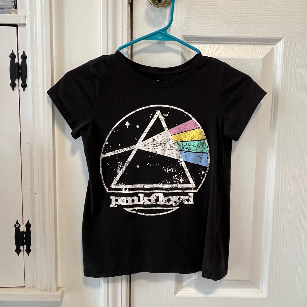 Pink Floyd Black Kids T-Shirt with Rainbow Graphic